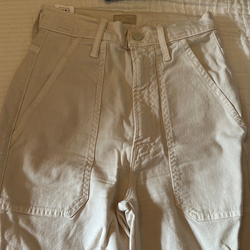 MOTHER Cream Casual Trousers